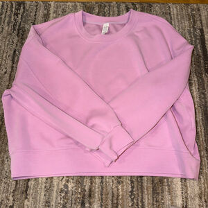 Lululemon Softstreme Perfectly Oversized Cropped Crew Rose Blush Size 12 SKU742